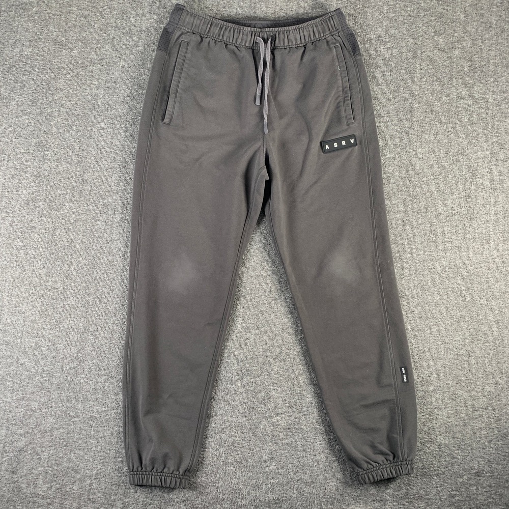 ASRV Fleece Joggers Men Medium Gray Performance Run Gym Workout DSG-0956